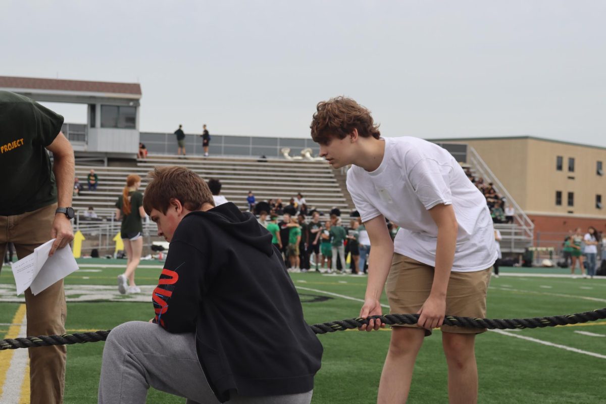 Juniors, Thomas Poyner and Logan Uzelac as they are waiting for the Tug a War match to begin.