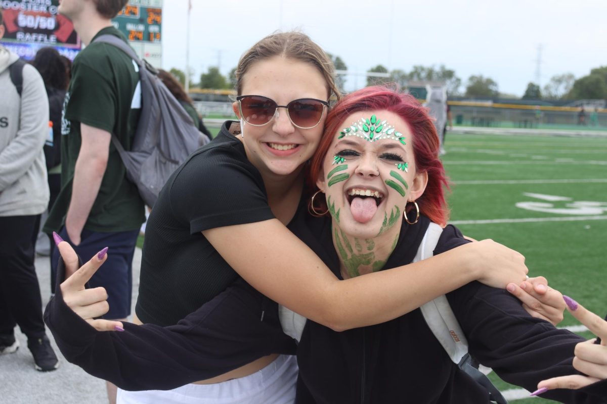 Junior Emily Pedziwater and Senior Riley Frankovich at the Pep rally.