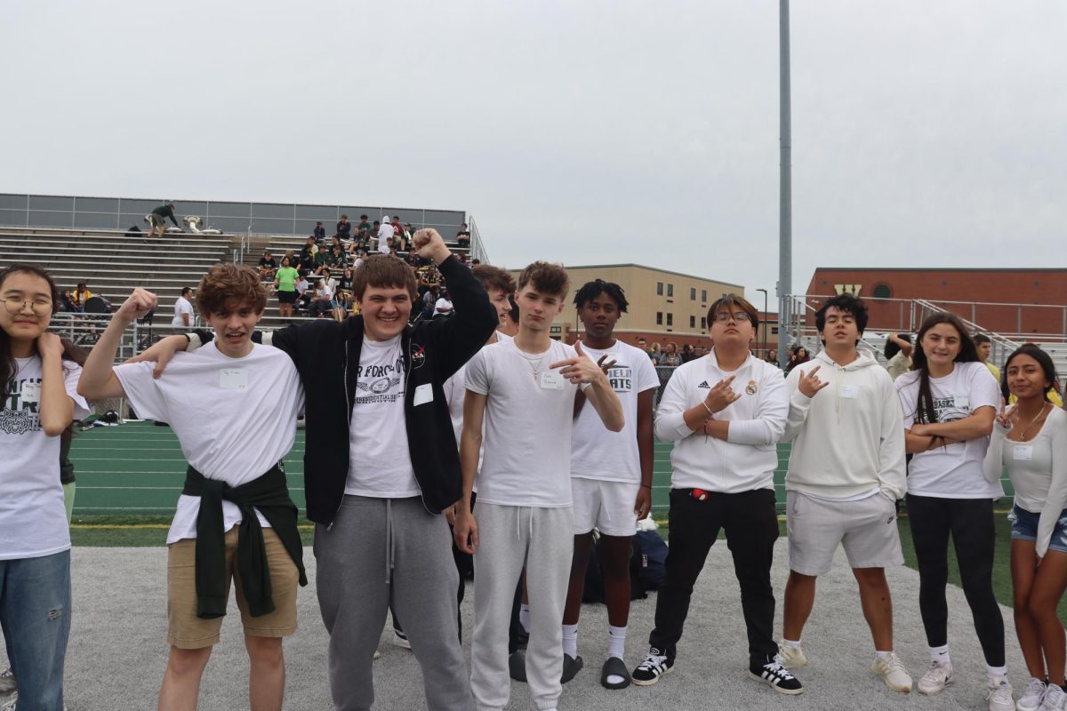 Members of the Junior team before the field activities at the Pep rally.